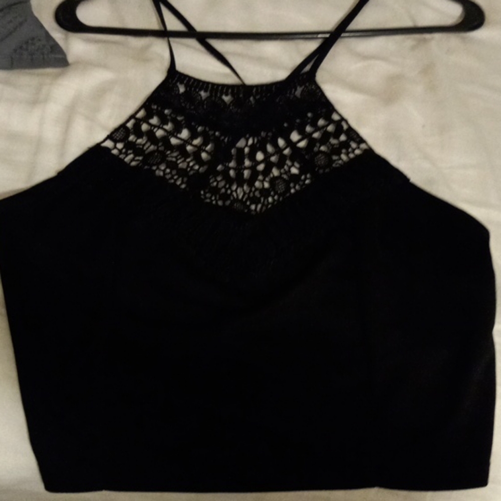 Black Lace Crop Top.
